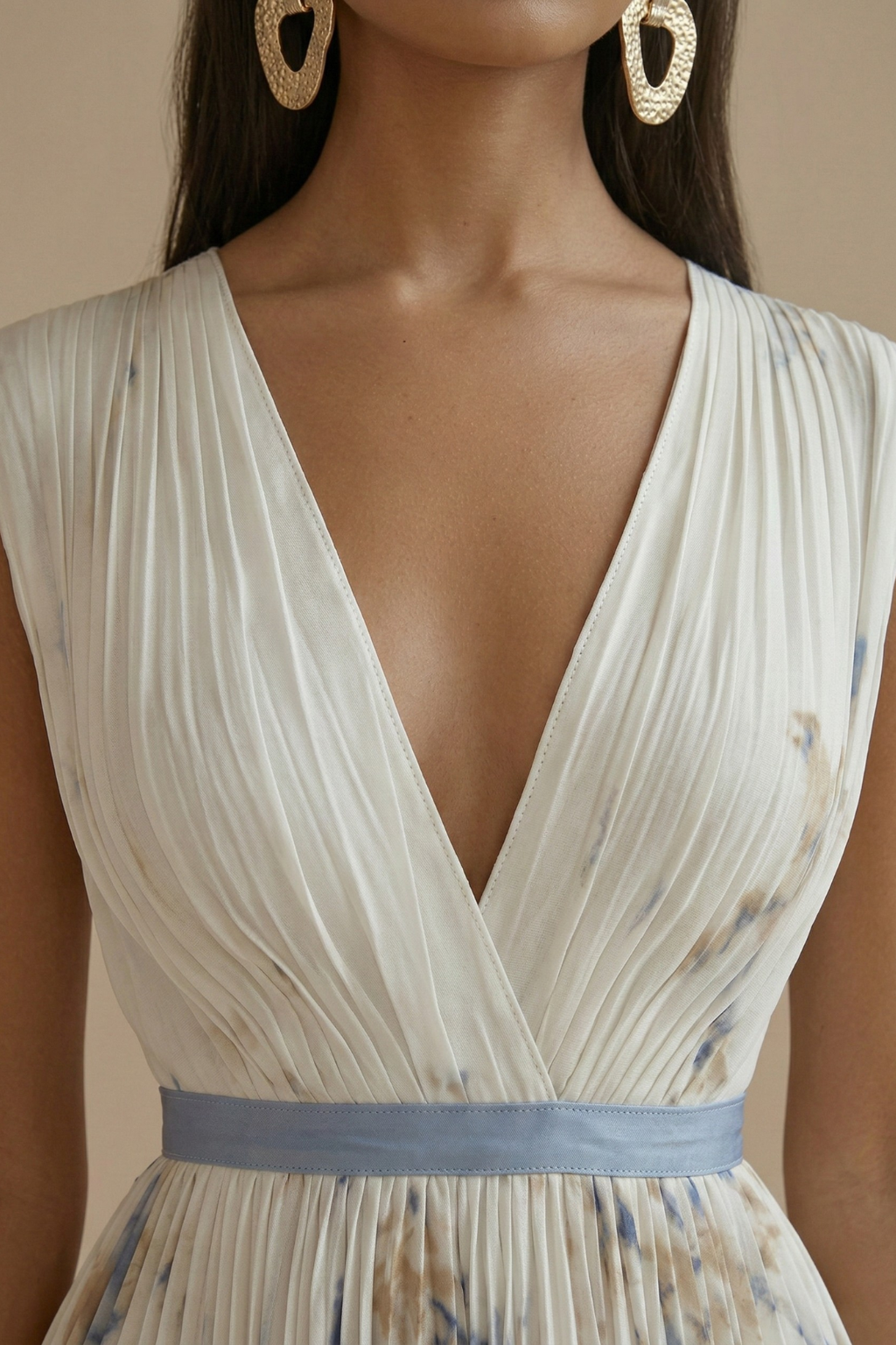 Maxi Dress with V Neck and Waistband – June, Joan & Jenny