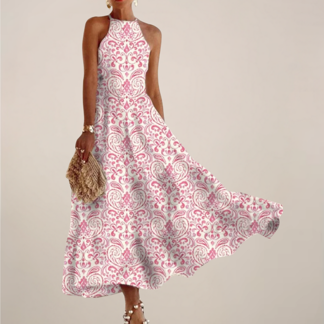 sachin and babi light blue dress Halter-neck Lace Tie Waist Summer Dress